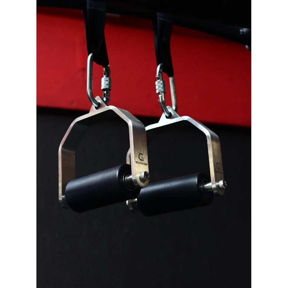 Power Roller - Premium forearm and grip strength training tool with 60mm rotating handle, made from durable steel.