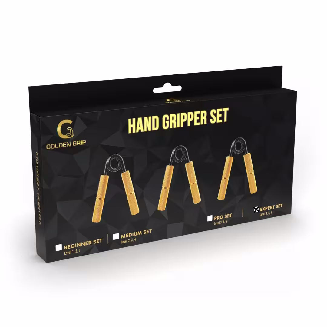 Golden Hand Gripper | Set of 3, Grip Strength