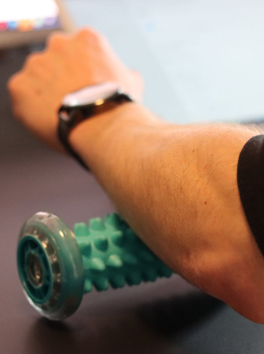 Golden Grip forearm roller with massage balls